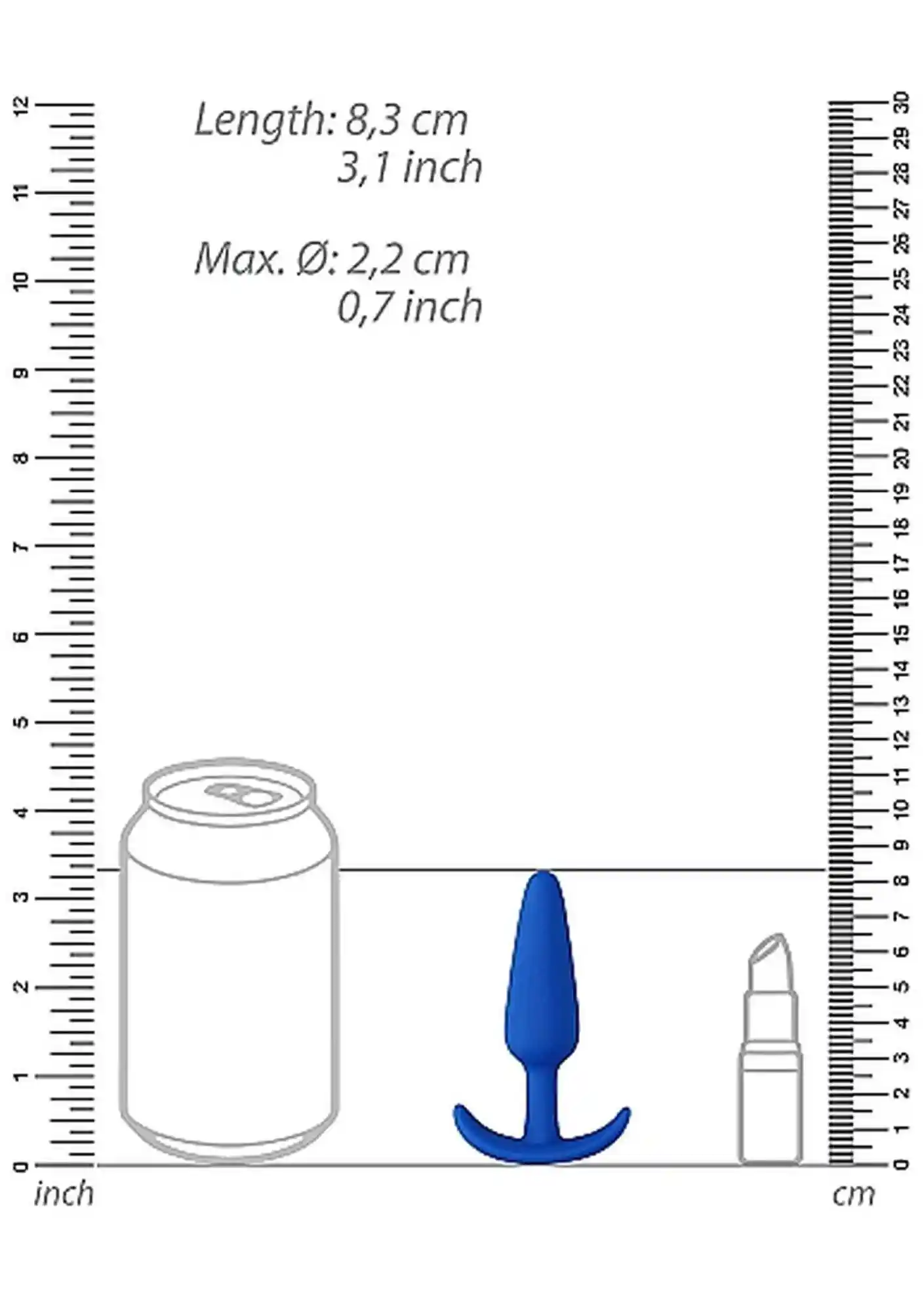 Slim Butt Plug - Blue - obrazek 3
