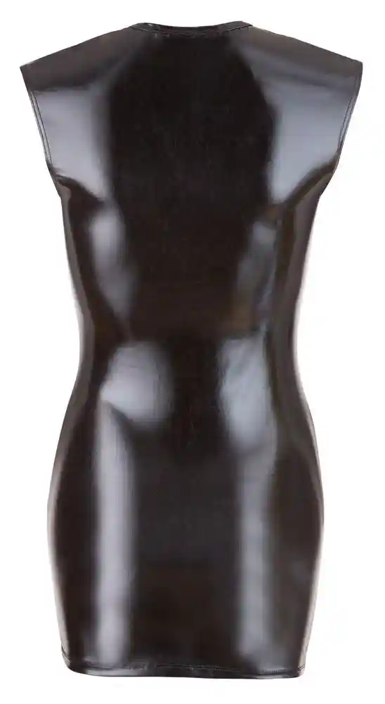 Wet Look Dress with Zip S - obrazek 7