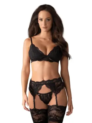 Bielizna-810-SEG-1 komplet 3-częściowy czarny  S/M