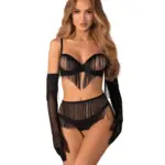 Komplet Otwarty Rossay Black 4-częściowy 2XL/3XL