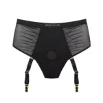 Pas Do Pończoch High-Waisted Thong Idylle - Czarny - Rozmiar S