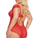Body z ozdobnymi rozcięciami XL Dora - red