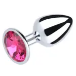 Wtyczka Analna Silver Small z Różowym Diamentem