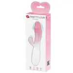 Wibrator Podwójnej Stymulacji Silikonowy PRETTY LOVE - SNAPPY, light pink, 30 funkcji wibracji