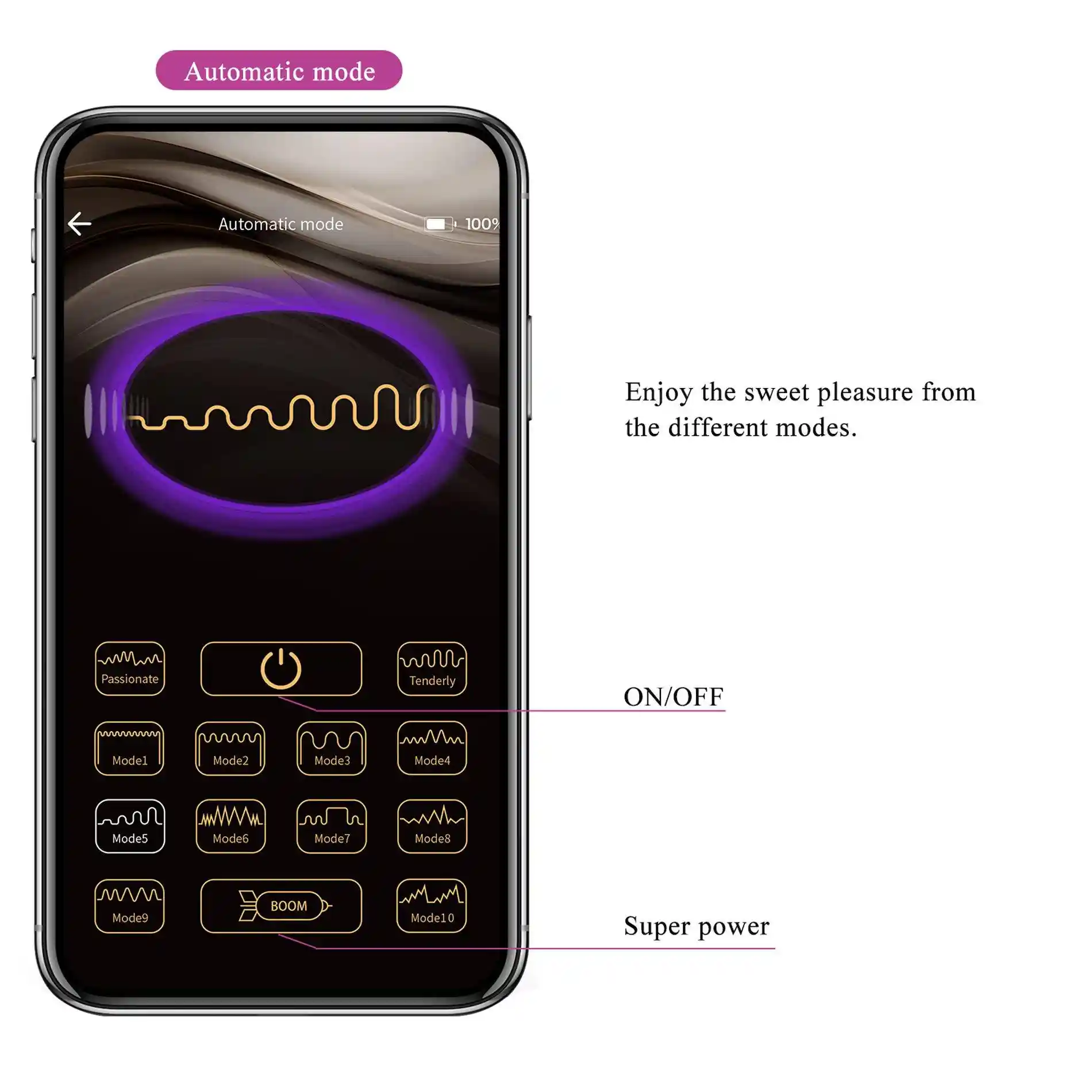 PRETTY LOVE - Abner, Mobile APP Long-distance Control 12 vibration functions - obrazek 15