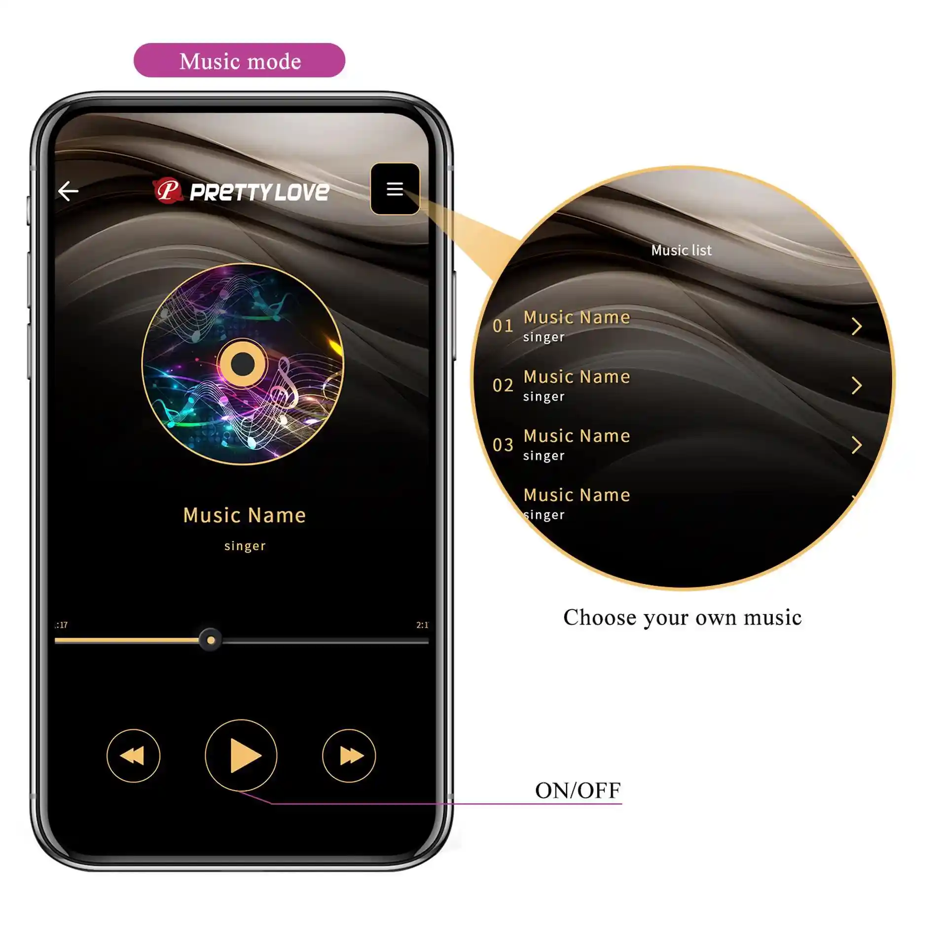 PRETTY LOVE - Abner, Mobile APP Long-distance Control 12 vibration functions - obrazek 17