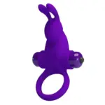 Pierścień Wibrujący z 10 Funkcjami Wibracji Silikonowy Purple