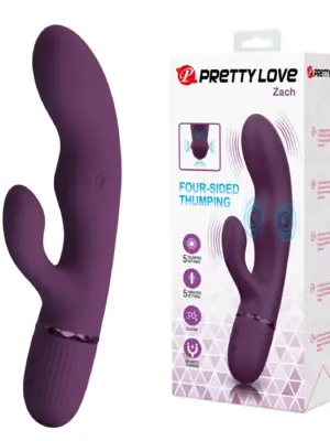 Pretty Love Zach Purple – Four-Sided Thumping Rabbit Vibrator