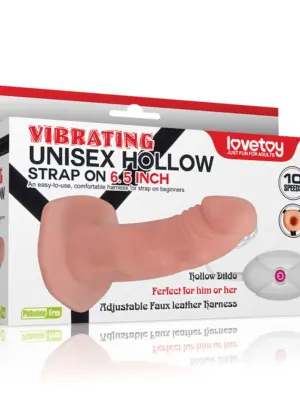 Vibrating Unisex Hollow Strap On