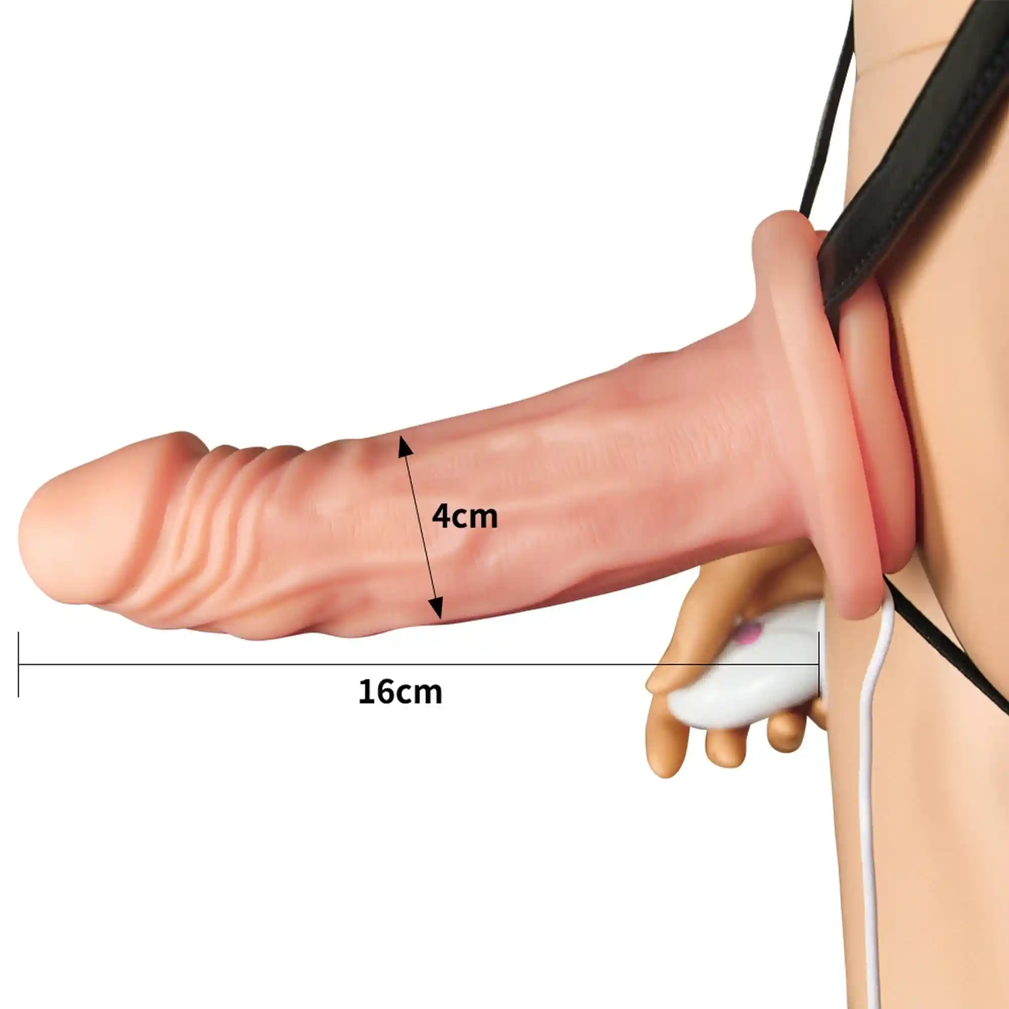 Vibrating Unisex Hollow Strap On - obrazek 2