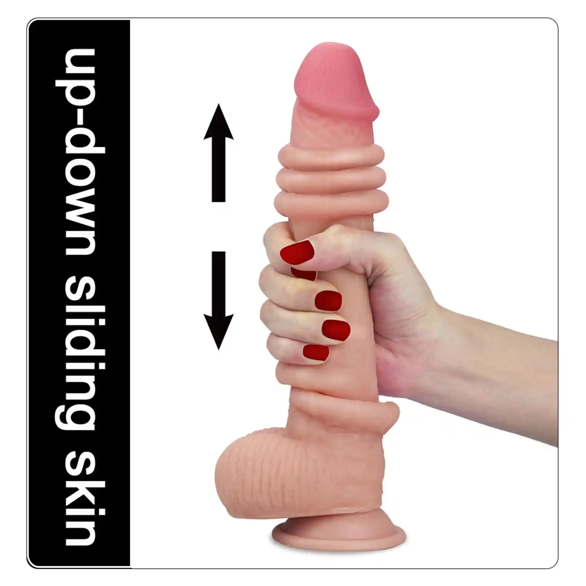 8'' Sliding-Skin Dildo - obrazek 2