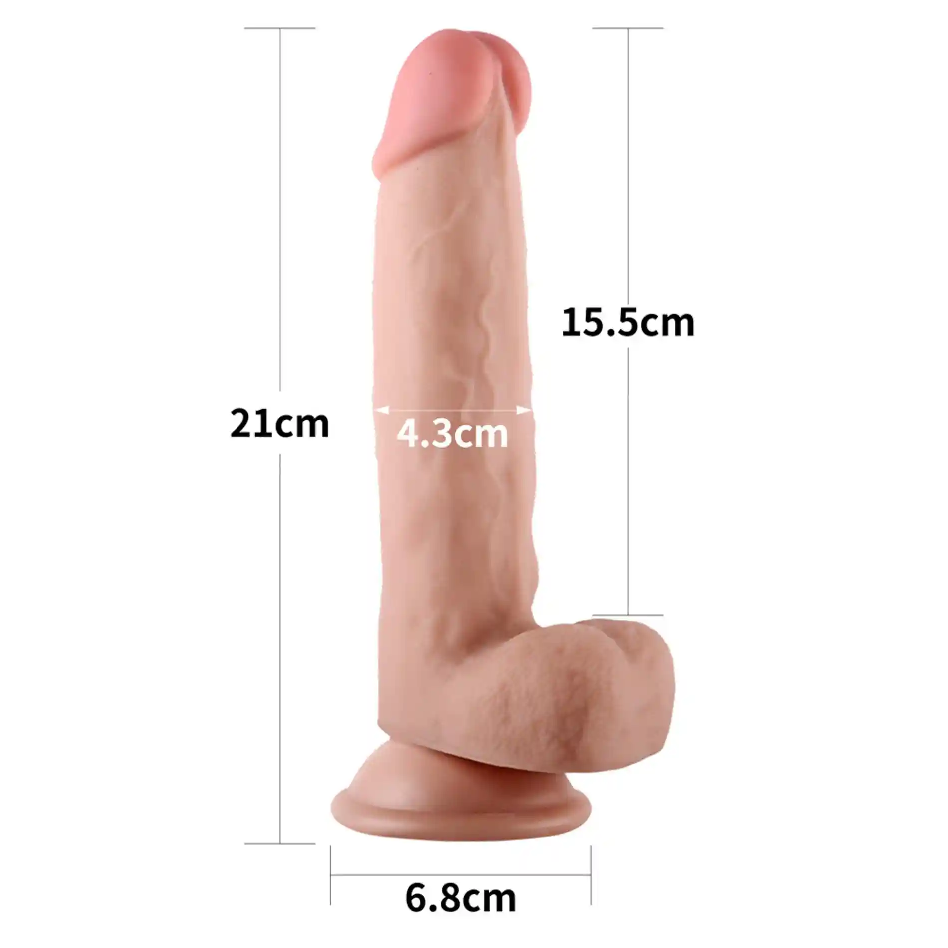 8'' Sliding-Skin Dildo - obrazek 3