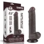 8'' Sliding Skin Dual Layer Dong Black