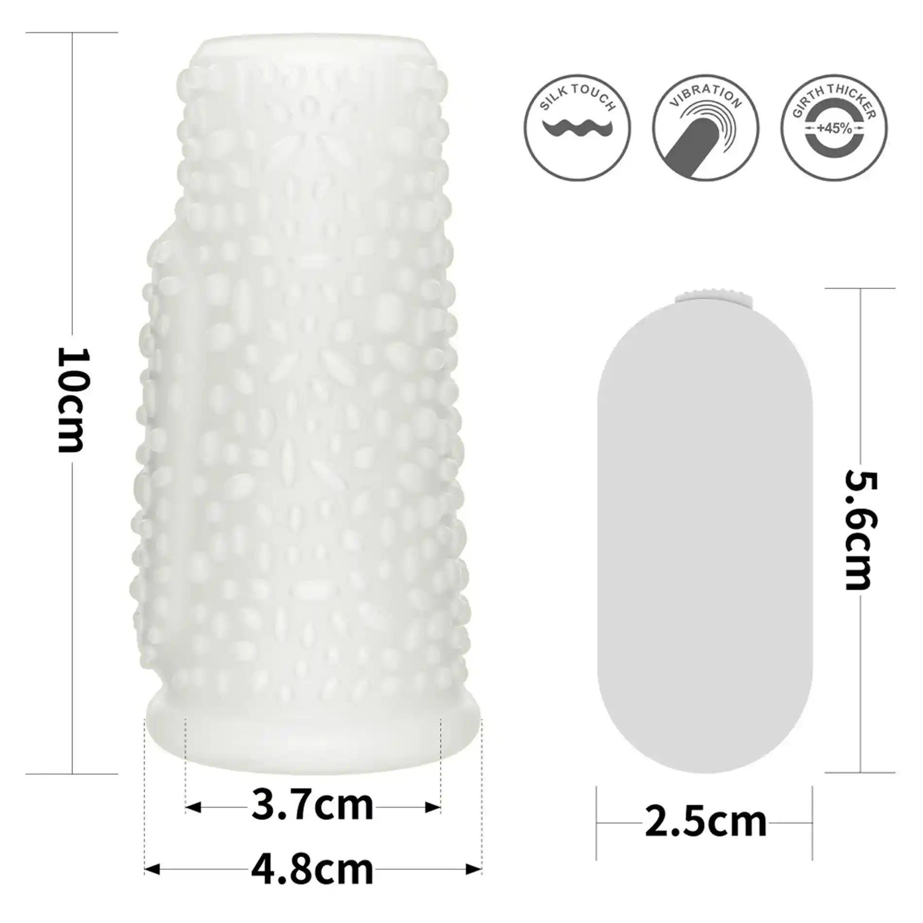 Vibrating Drip Knights Ring (White) - obrazek 2