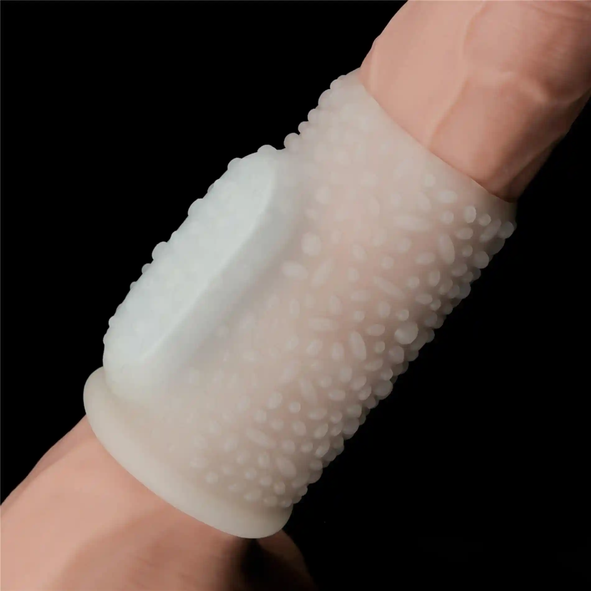 Vibrating Drip Knights Ring (White) - obrazek 6