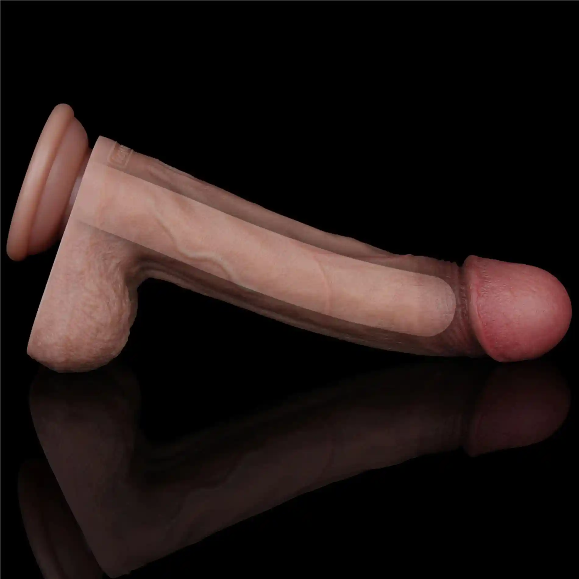9'' Dual Layered Silicone Cock - obrazek 3