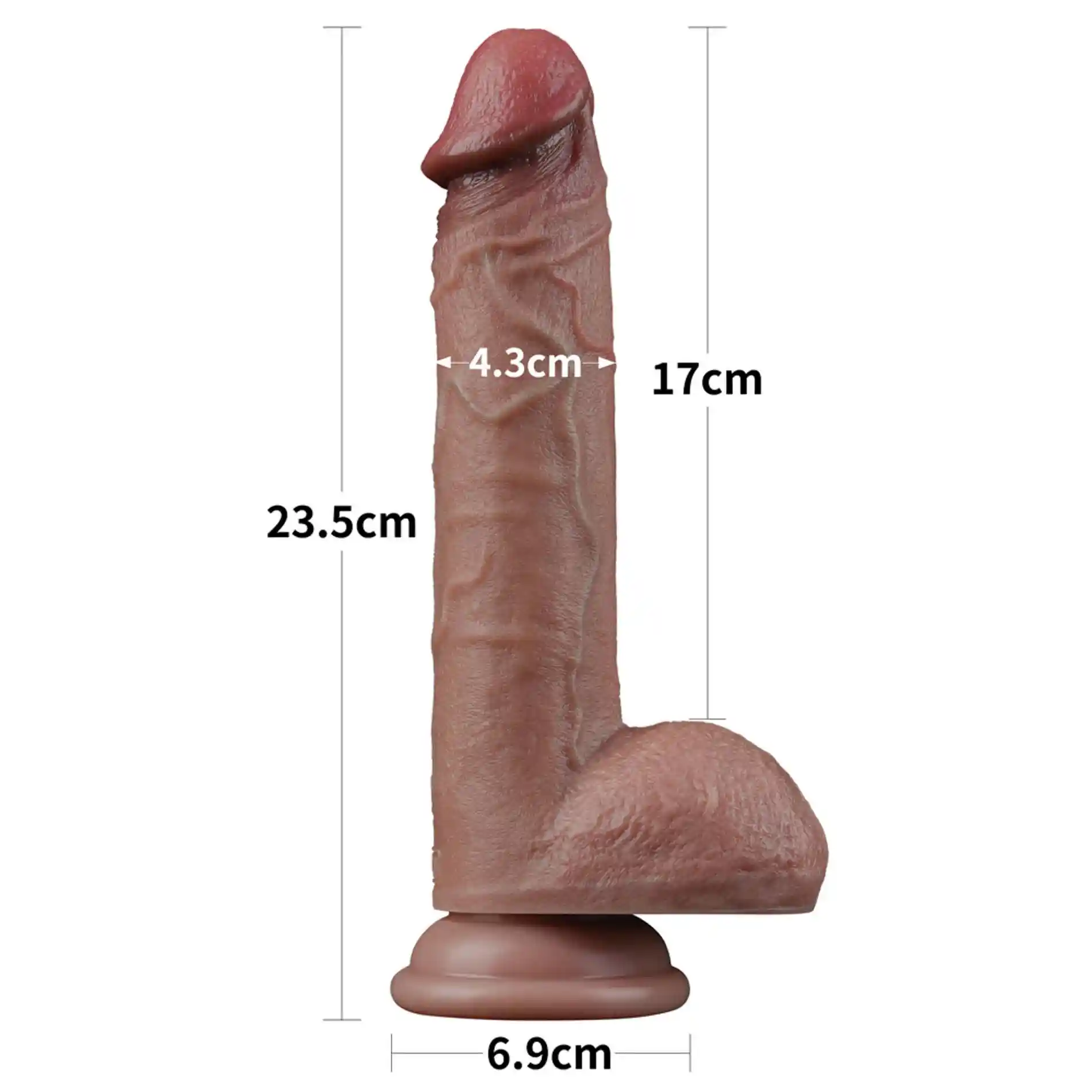 9'' Dual Layered Silicone Cock - obrazek 15