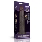 9'' Sliding Skin Pro II Dual Layer Silicone Dong (Black)