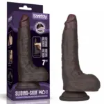 7'' Sliding Skin Pro II Dual Layer Silicone Dong (Black)