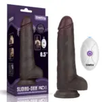8.5"8.5" Vibrating Sliding Skin Pro II Silicone Dong (Black)