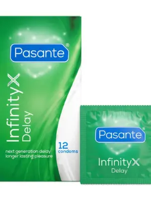 Pasante Infinity X Delay Condoms with Benzocaine 12 Pack