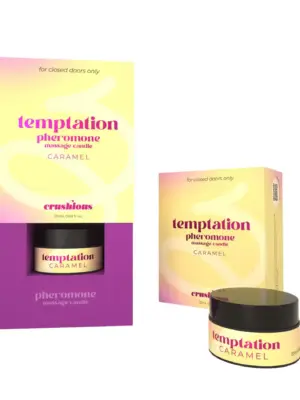 CRUSHIOUS TEMPTATION MASSAGE CANDLE WITH PHEROMONES AND TOFFEE CARAMEL AROMA 20ML