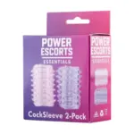 Power Escorts - BR339 - Textured Penis Sleeves – 2-Pack Pink Purple