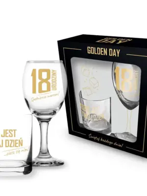 GOLDEN DAY - Zestaw szklanka i kieliszek - 18