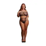 Melia - Open Work Set - Queen Size - Black