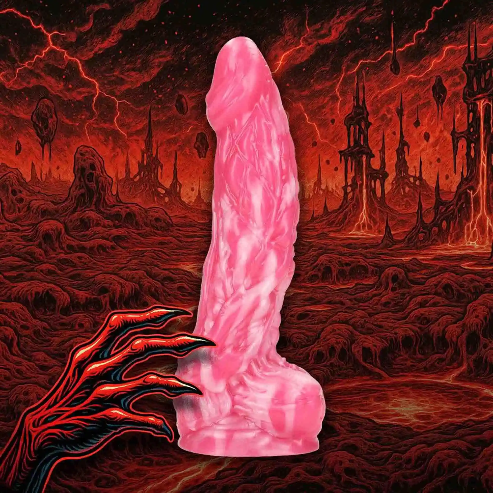 Imp Demon - Silicone Dildo - Red - obrazek 4