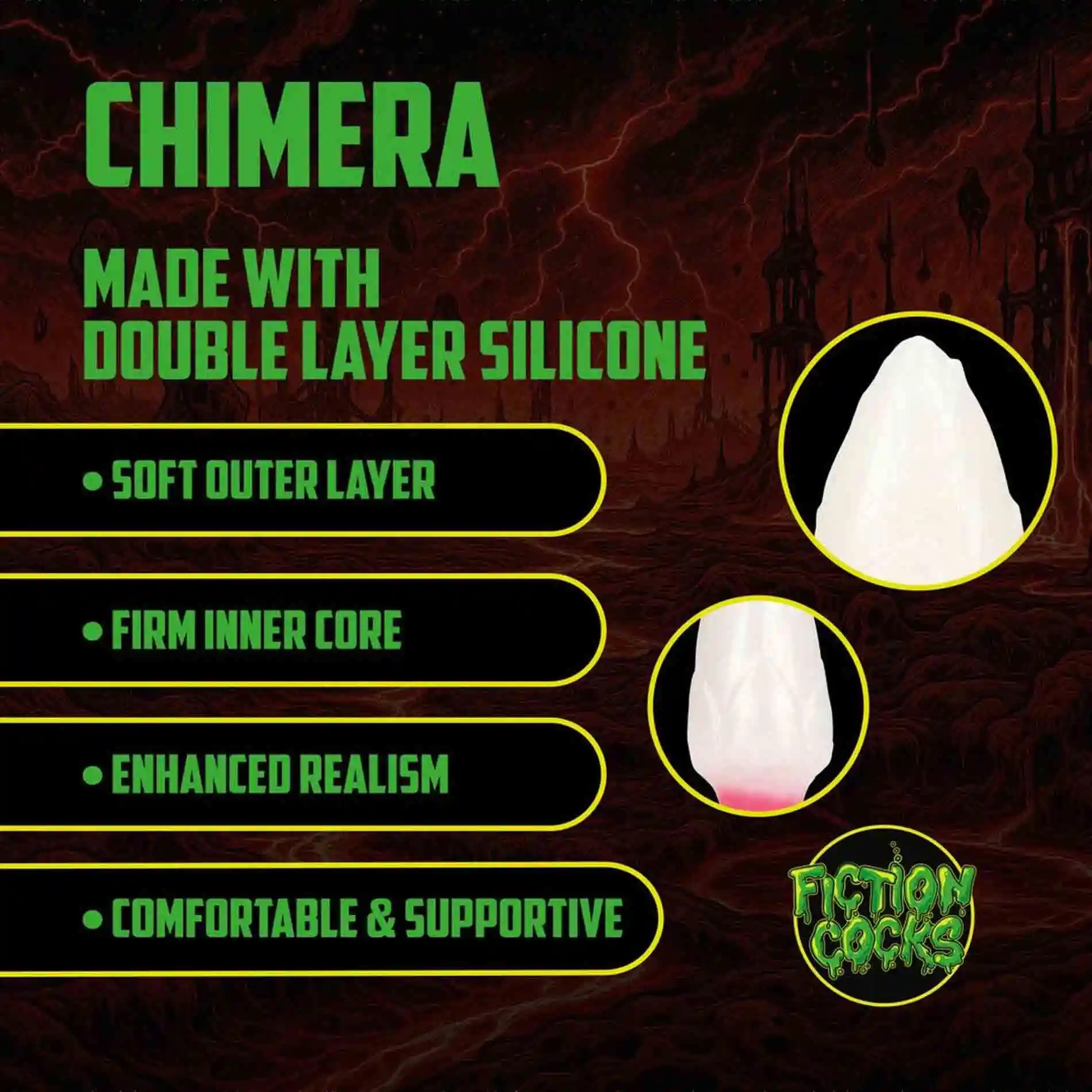 Chimera - Egg plug - White/Red - obrazek 3