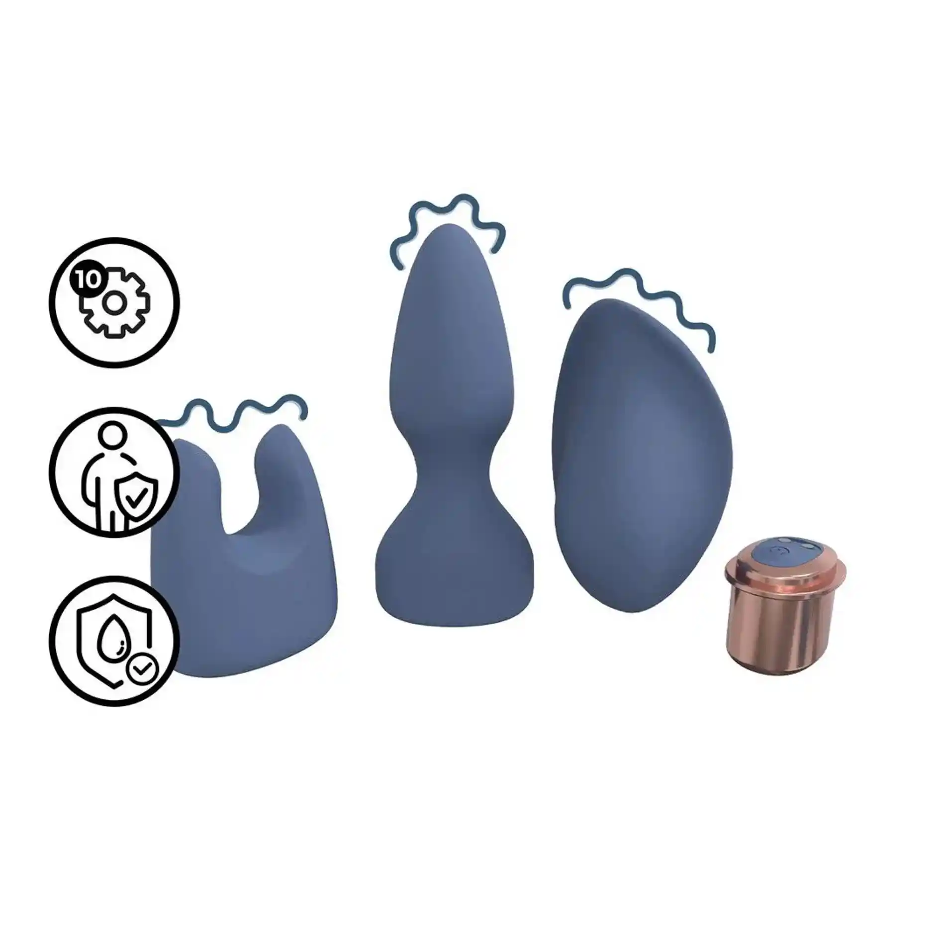 Interchangeable Vibrator Kit - Blue - obrazek 2