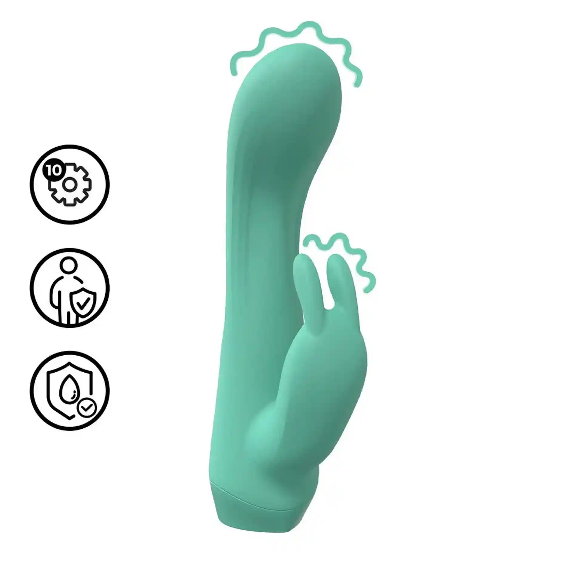 Mini Dual Rabbit Vibrator - Green - obrazek 2