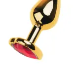 Gold anal plug with gem