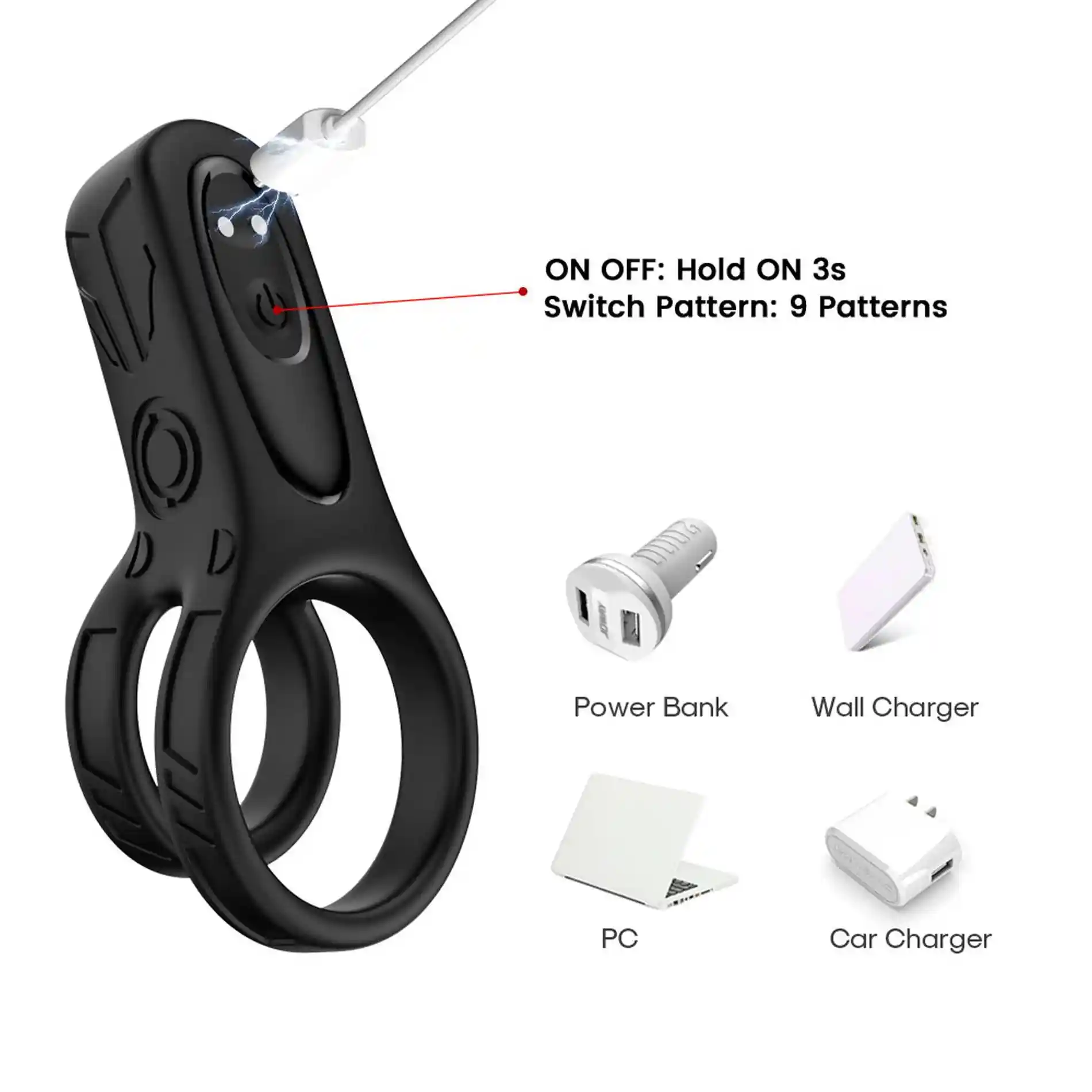 Mechao Black, 9 vibration functions - obrazek 3