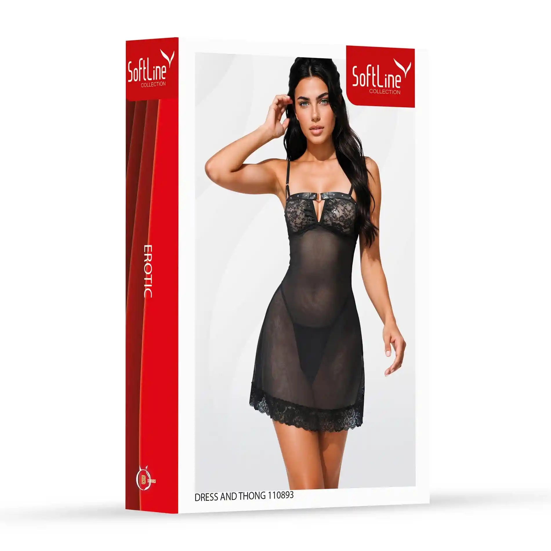 Dress and thong 110893 black S/M - obrazek 3