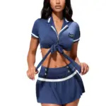 Top, skirt  and thong 110900 blue 3XL