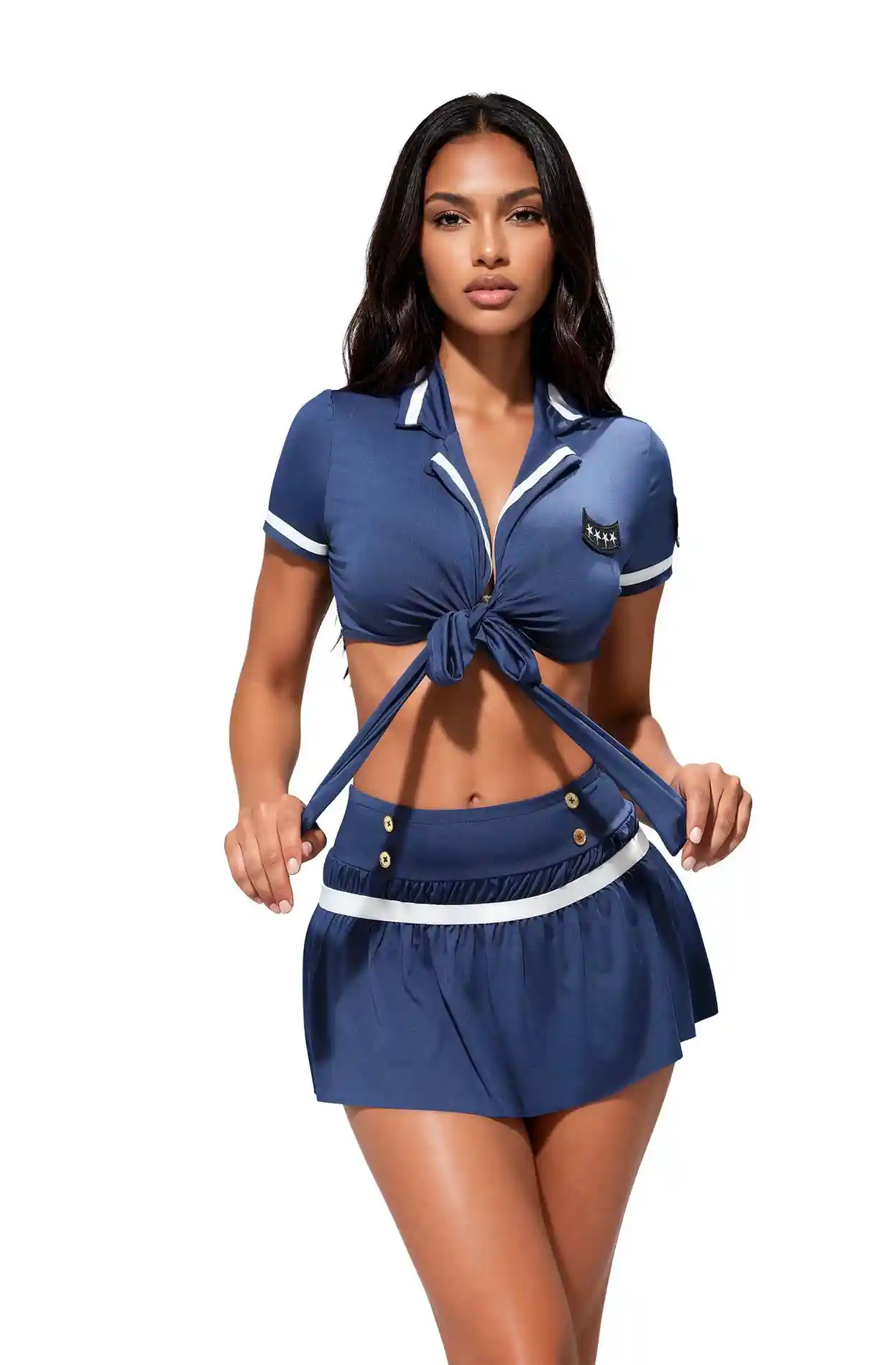 Top, skirt and thong 110900 blue 3XL
