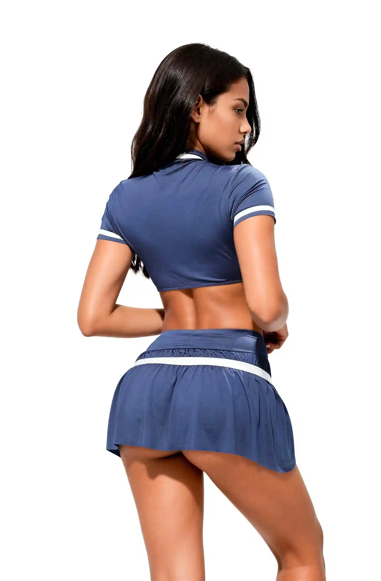 Top, skirt and thong 110900 blue 3XL - obrazek 2