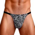 Sexy men's thong with zebra print S/M
